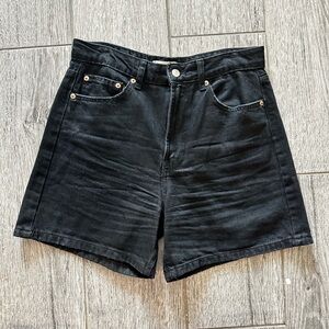 ZARA Shorts Womens Black Bermuda Denim Shorts